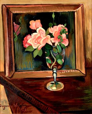 Flowers in a Glass, in front of a Mirror