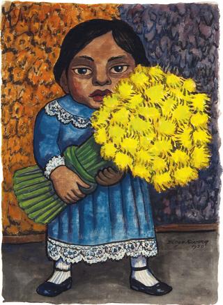 Girl with Yellow Flowers