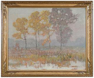 Marsh Landscape with Snow