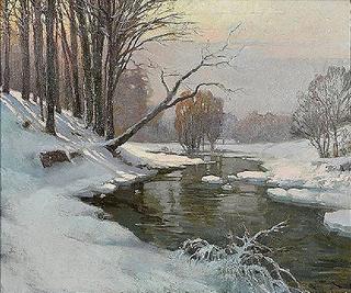 Wintry River Landscape