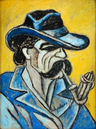 Man in Blue with Hat