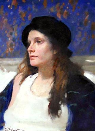 A Woman In Black Hat