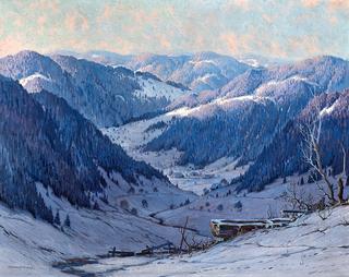 View of the Snow-Covered Wiese Valley