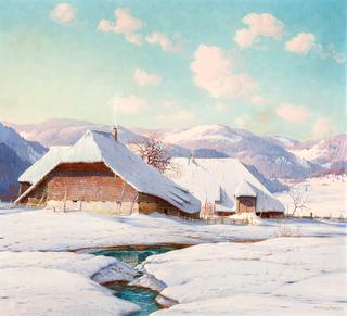Sunny Winter's Day in the Deeply Snow-Covered Black Forest
