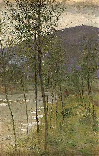 Figure along the river