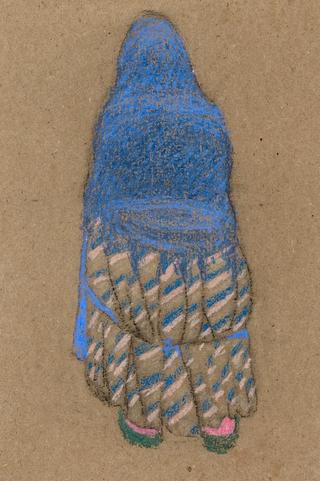 Fisher Woman with Blue Shawl