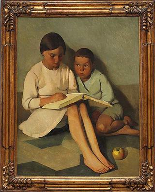Siblings reading a novella