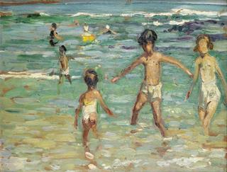 Children Paddling