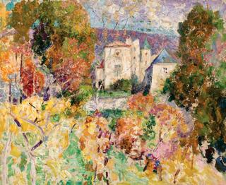 Chateau with Flowering Trees