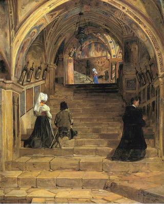 La Scala Santa at the Monastery San Benedetto near Subiaco (sketch)