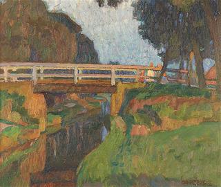 Children on a bridge in Worpswede