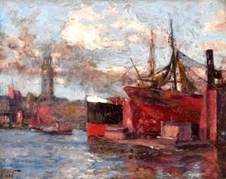 View of the Hamburg Harbor