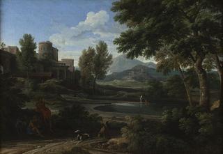 Classical Landscape with Figures by a Lake