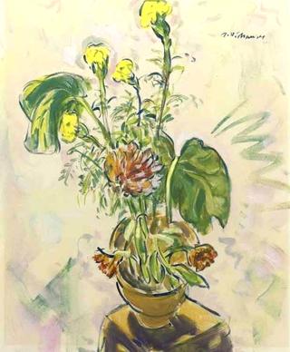 Still Life with Orange and Yellow Flowers