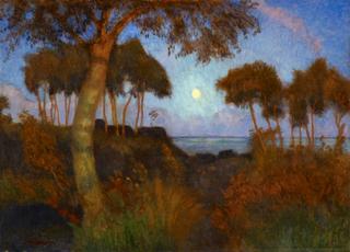 Rising Moon over Marshland