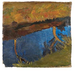 Marsh Landscape with Reflected Trees