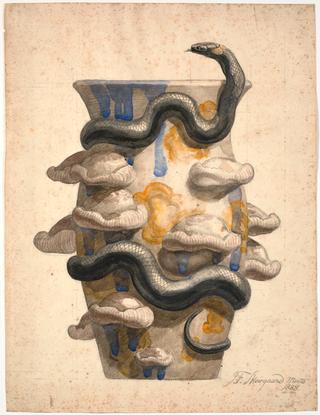 Vase decorated with Snakes and Mushrooms