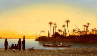 Sunset on the Banks of the Nile