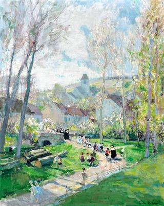 Children and Nuns in a Park