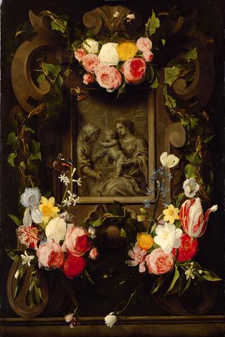 Madonna and Child with Saint Anne in a Garland