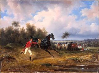 Fall from a Horse during a Hunt