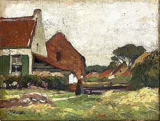 Farmstead with woman