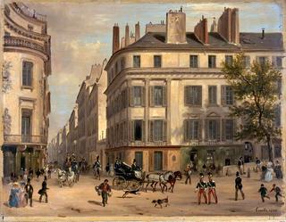 A View of the rue de Caumartin with the Hôtel de La Haye on the Left