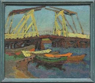 Six boats and a drawbridge
