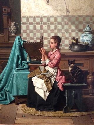 Seamstress in interior
