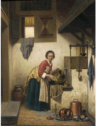 A Scullery Maid at Work