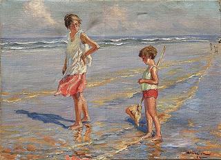 Little girls by the sea