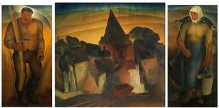 Le village (triptych)