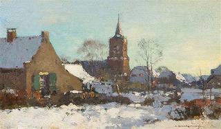 Village in snow