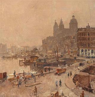 Amsterdam with the Saint Nicolaas Cathedral