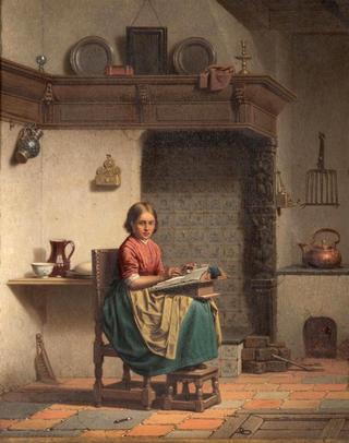 Interior Scene with Lace Maker