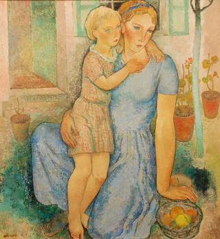 Mother And Child In Garden