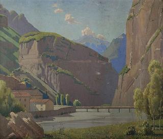 European Alpine Valley & Village
