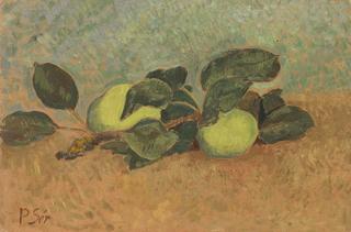 Still life with apple branch