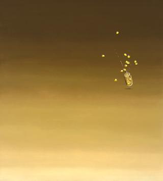 Jar of olives falling