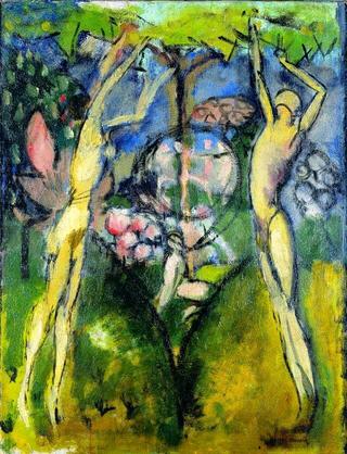 Young girl and Man in Spring