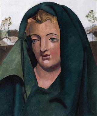 Femme avec foulart vert