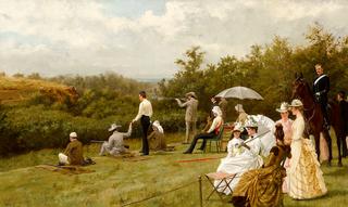 Walter Winans on the Running Deer Range, Wimbledon Common