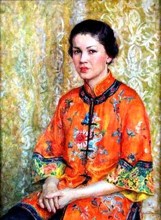 日本和服上的自画像
