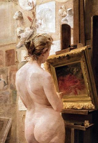 Model in the artist studio