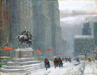 Grand Army Plaza with statue of General Sherman