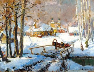 The sleigh in the snow