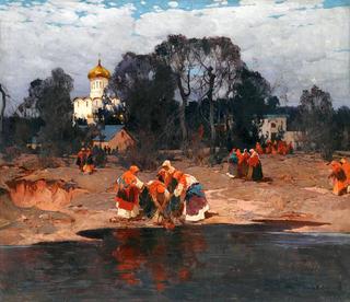 Women by a Lake