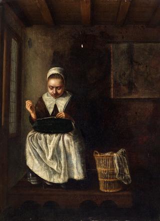 A Girl Sewing