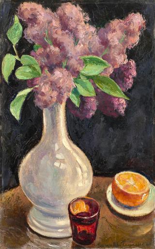 Still Life with Lilacs and an Orange