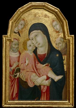 Virgin and Child with Saint Bernardino, Saint Jerome and Two Angels